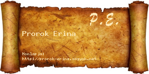 Prorok Erina névjegykártya